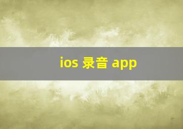 ios 录音 app